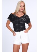 Cremefarbene Spitzenshorts mit Reißverschluss ZZ383 – Online-Shop – Boutique